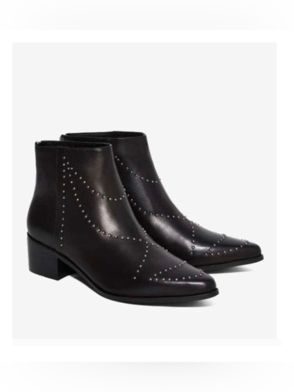 Grey City Wendy Revolve Studded Leather Ankle Boot Black 9